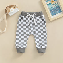 Load image into Gallery viewer, Checkerboard Print Casual Baby Trousers for Toddlers