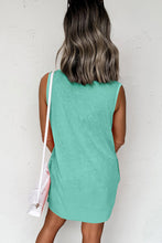 Load image into Gallery viewer, Beau Blue Mineral Wash Tank Mini Dress with Pockets