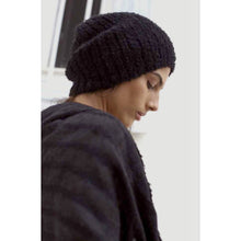 Load image into Gallery viewer, Black Loop Knit Alpaca Beanie