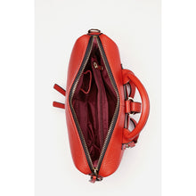 Load image into Gallery viewer, Red Leather Backpack Purse Convertible Crossbody Bag