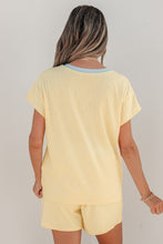 Load image into Gallery viewer, Clearly Aqua Soft Ribbed Color Block Trim Casual Short Set