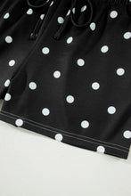 Load image into Gallery viewer, Yellow Exposed Seam Detail Polka Dot Loose Tee Drawstring Shorts Set
