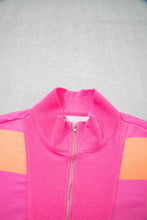 Load image into Gallery viewer, Sky Blue Stripe Seam Detail Half Zip Tee Casual Shorts 2pcs Set