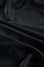 Load image into Gallery viewer, Black Velvet Long Sleeve Surplice High Waist Mini Dress