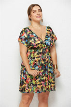 Load image into Gallery viewer, Printed Deep V-Neck Dress with Elastic Waist