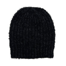 Load image into Gallery viewer, Black Loop Knit Alpaca Beanie