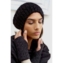 Load image into Gallery viewer, Black Loop Knit Alpaca Beanie