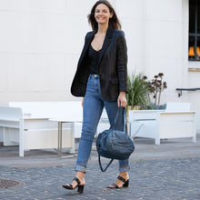 Load image into Gallery viewer, Leather Satchel Bag Blue Shoulder Purse Women's Handbag