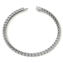 Load image into Gallery viewer, Set of Three 6ctw Created Moissanite Tennis Bracelets – 3mm Stones – 14K Gold Overlay in White, Yellow & Rose Gold
