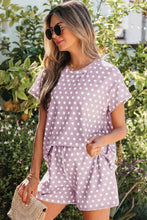 Load image into Gallery viewer, Brown Polka Dot Print Short Set