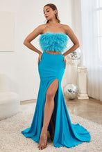 Load image into Gallery viewer, Two Piece Feather Dress