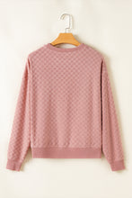 Load image into Gallery viewer, Blossom Checkered Textured Long Sleeve Top and Shorts Set