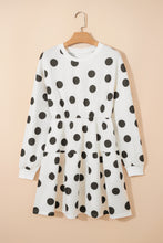 Load image into Gallery viewer, Pink Polka Dot Printed Long Sleeve Flared Mini Dress