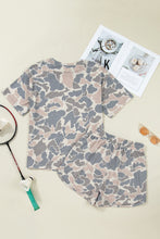Load image into Gallery viewer, Multicolour Camouflage Loose Tee Drawstring Shorts 2pcs Outfit