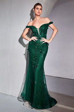 Load image into Gallery viewer, Fitted Off The Shoulder Embellished Gown