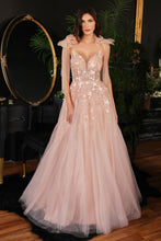Load image into Gallery viewer, A-Line Tulle Gown With Floral Detail