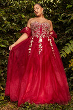 Load image into Gallery viewer, Strapless A-Line Gown And Puff Sleeves