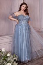 Load image into Gallery viewer, Strapless A-Line Gown And Puff Sleeves
