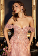 Load image into Gallery viewer, Lace A-Line Gown With Off The Shoulder Sleeves