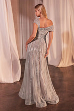 Load image into Gallery viewer, Asymmetrical Off The Shoulder A-Line Beaded Gown