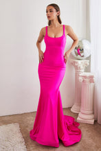 Load image into Gallery viewer, Stretch Mermaid Gown With Lace Up Back