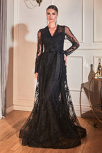 Load image into Gallery viewer, Long Sleeve Embellished Ball Gown