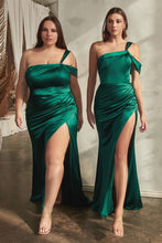 Load image into Gallery viewer, One Shoulder Satin Draped Dress