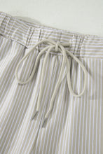 Load image into Gallery viewer, Sky Blue Stripe Dolman Sleeve Polo Shirt and Drawstring Shorts Set