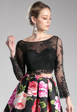 Load image into Gallery viewer, Beaded long sleeve lace crop top. TOP ONLY