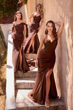 Load image into Gallery viewer, Strapless Stretch Satin Fitted Gown 2