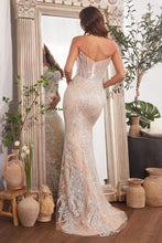 Load image into Gallery viewer, Embellished Silver & Nude Gown