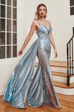 Load image into Gallery viewer, Soft Satin Fitted Gown With Sash