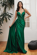 Load image into Gallery viewer, Soft Satin Fitted Gown With Sash