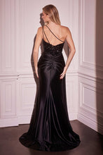 Load image into Gallery viewer, One Shoulder Embellished Satin Gown