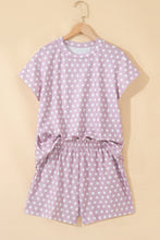 Load image into Gallery viewer, Brown Polka Dot Print Short Set