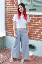 Load image into Gallery viewer, Chambray Pinstripe Organic Cotton Crop Pants