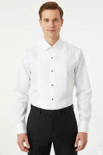 Load image into Gallery viewer, "Charles" White Spread Collar Tuxedo Shirt