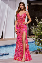 Load image into Gallery viewer, Sequin Printed Fitted Gown