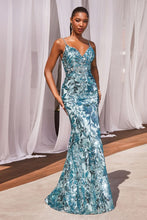 Load image into Gallery viewer, Sequin Printed Fitted Gown
