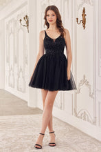 Load image into Gallery viewer, Beaded A-Line Layered Tulle Short Dress