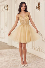Load image into Gallery viewer, Beaded A-Line Layered Tulle Short Dress