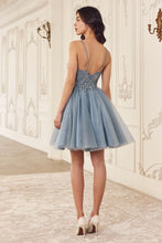 Load image into Gallery viewer, Beaded A-Line Layered Tulle Short Dress