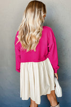 Load image into Gallery viewer, Rose Red Sweatshirt Poplin Mini Dress