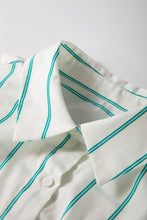Load image into Gallery viewer, Mint Green St Patricks Striped Wide Short Sleeve Shift Mini Shirt Dress