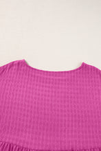 Load image into Gallery viewer, Rose Red Textured Ruffled Short Sleeve Mini Dress