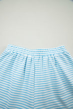 Load image into Gallery viewer, Pink Stripe Oversize Mock Neck Sweatshirt and Shorts Set