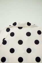 Load image into Gallery viewer, Beige Polka Dot Print V Neck Tee Short Set
