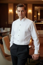 Load image into Gallery viewer, "David" White Wingtip Tuxedo Shirt
