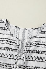 Load image into Gallery viewer, Black Stripe V Neck Bell Sleeve High Waist Mini Dress