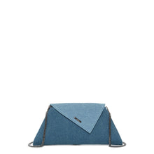Load image into Gallery viewer, Denim Clutch Bag Two Tone Crossbody Evening Purse Unique Women's Handbag